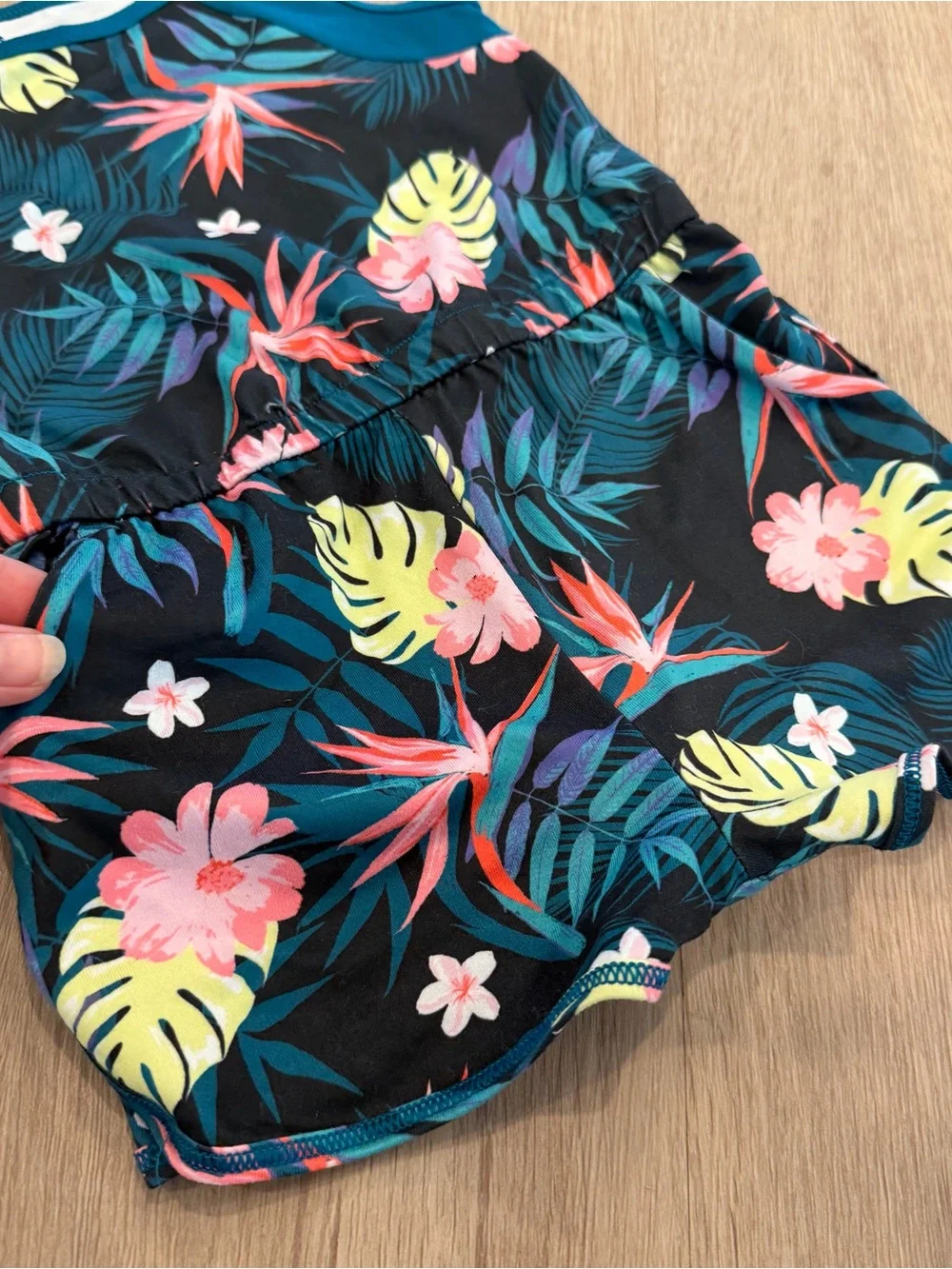 Jumping Bean Tropical Floral Tank Romper | 12 M